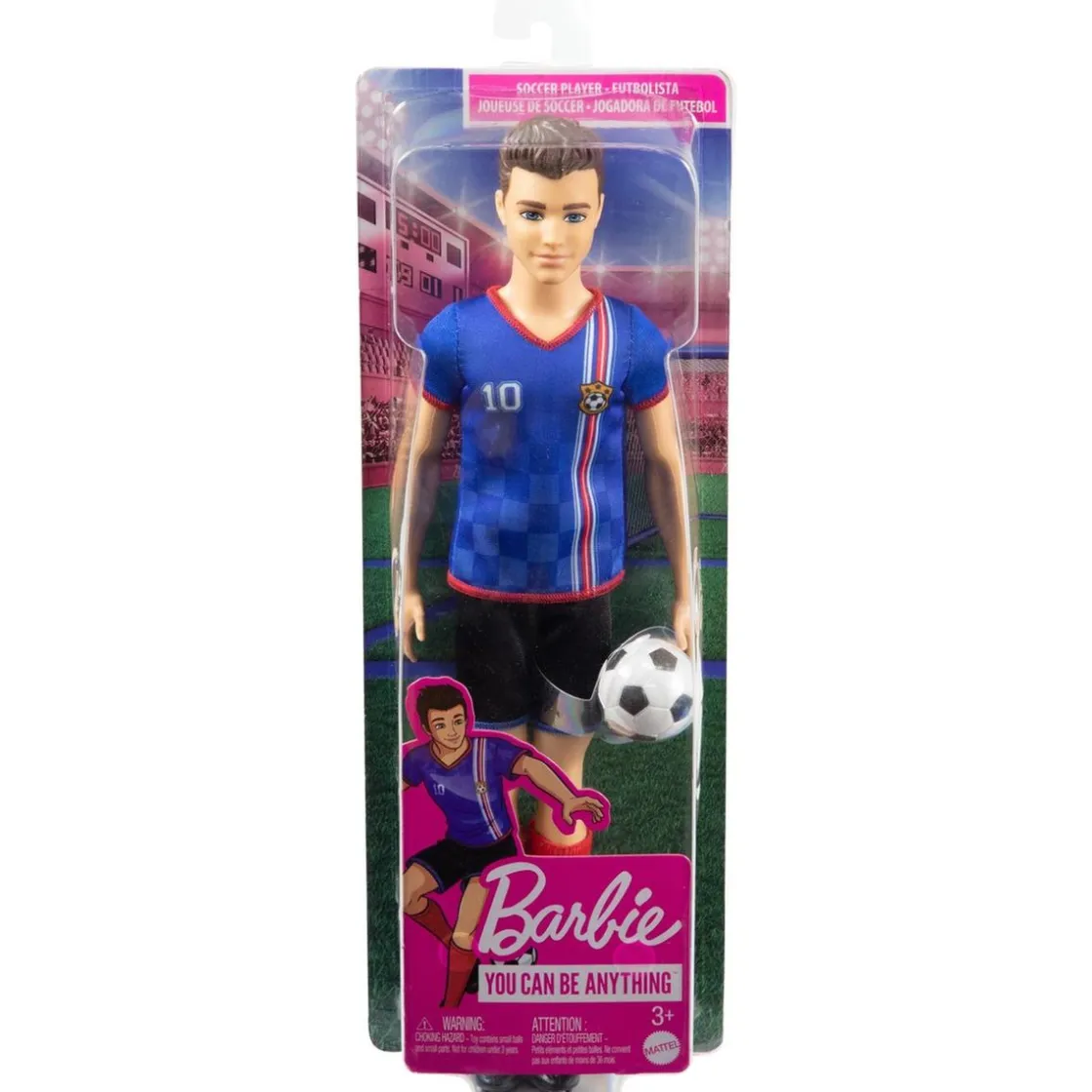 MATTEL Barbie - Muñeco Ken Futbolista Camiseta Azul