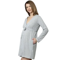 Prenatal Bata de estar por casa en gris claro: suavidad y estilo* Premamá·Íntimo Y Noche|Íntimo Y Noche·Batas