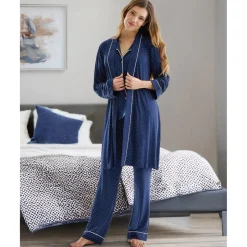 Prenatal Bata Premamá Azul con Estampado de Puntos* Premamá·Íntimo Y Noche|Íntimo Y Noche·Batas