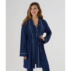 Prenatal Bata Premamá Azul con Estampado de Puntos* Premamá·Íntimo Y Noche|Íntimo Y Noche·Batas