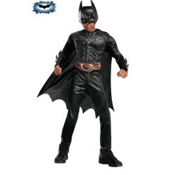 RUBIE'S Batman - Disfraz infantil Batman Black Line deluxe 8-10 años