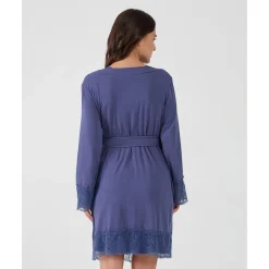 Prenatal Batín premamá de lactancia azul con encaje* Premamá·Íntimo Y Noche|Íntimo Y Noche·Batas