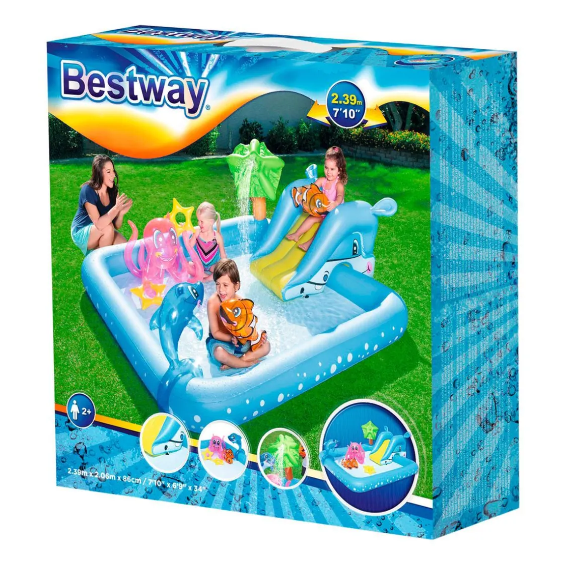 BEST WAY Bestway - Piscina Infantil Hinchable con Tobogán - Acuario Fantástico (varios modelos)