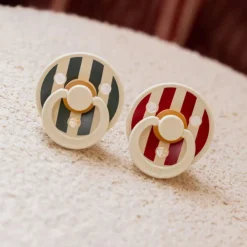 BIBS - 2 Chupetes Studio Colour de Latex +0M - Ruby/Pine