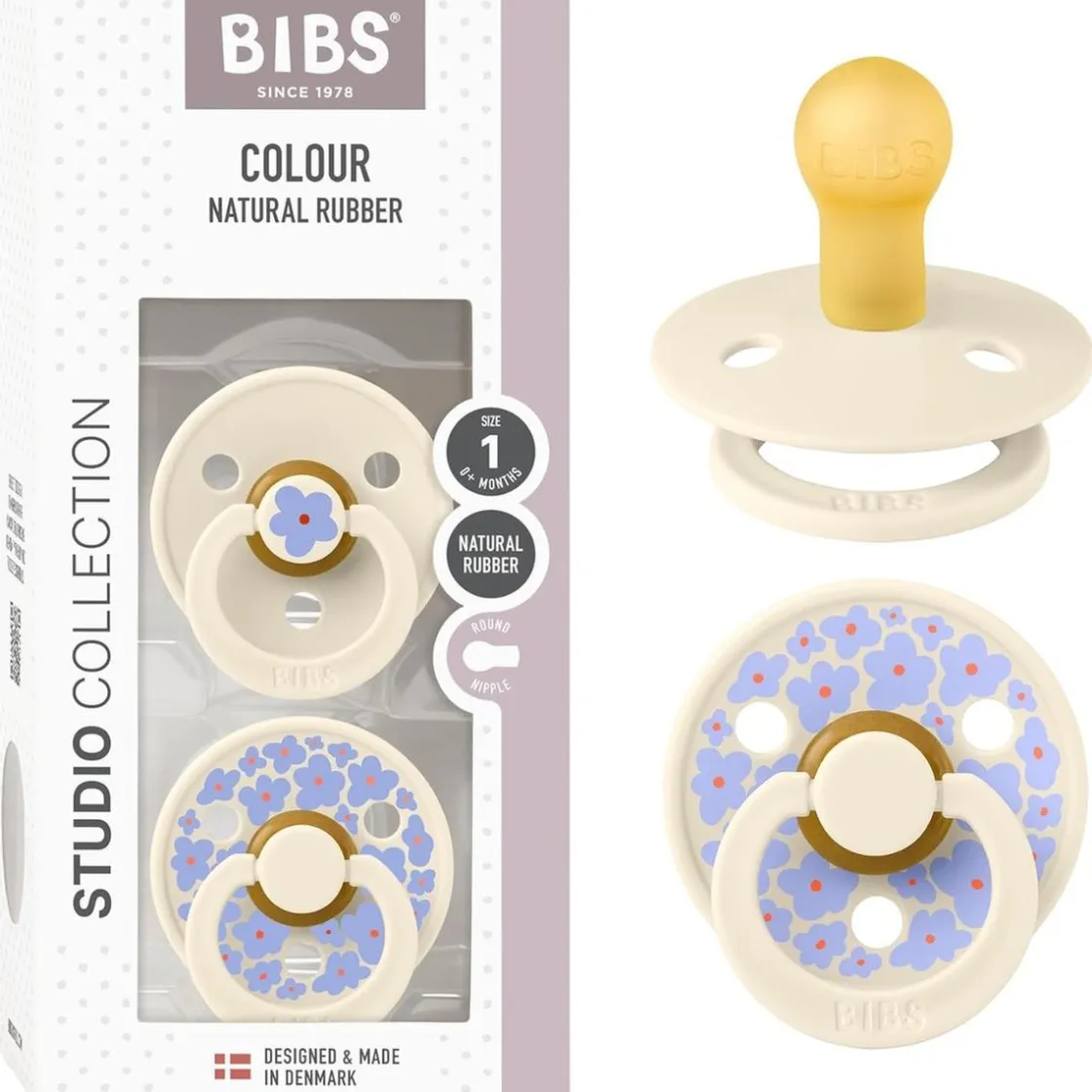 BIBS - Pack 2 chupetes Colour 0-6 meses - Jasmine Ivory Mix