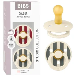 BIBS - Pack 2 chupetes Colour 6-18 meses - Ruby/Pine Mix