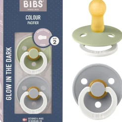 BIBS - Pack 2 chupetes Colour Noche 0-6 meses - Sage/Cloud* Biberones Y Chupetes·Chupetes