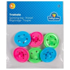 TOYS "R" US Blister con 6 mini peonzas de plástico (varios colores)* Artículos De Fiesta Y Regalos