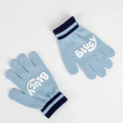 ARTESANIA CERDÁ Bluey - Conjunto gorro y guantes azul y blanco* Estilo De Vida