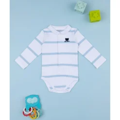 Prenatal Body bebé blanco a rayas azules