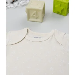 Prenatal Body beige de manga corta para bebé con estampado floral