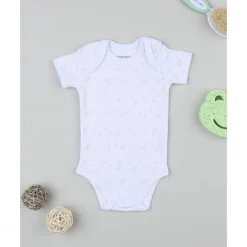 Prenatal Body de bebé blanco con flores estampadas