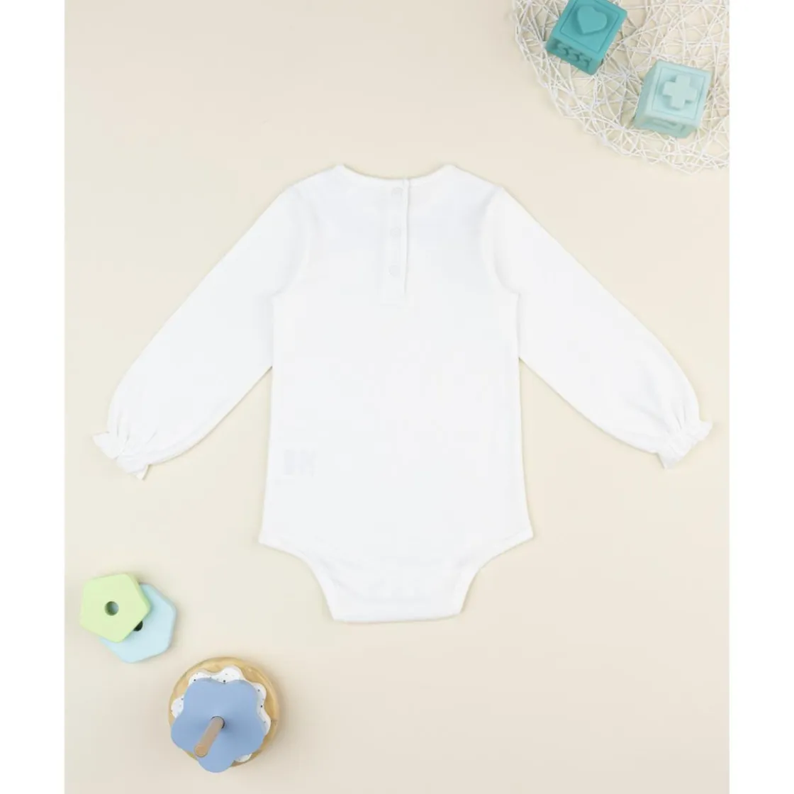 Prenatal Body de niña blanco con bordado floral