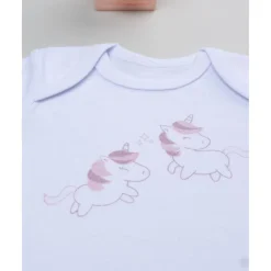Prenatal Body niña blanco con unicornios