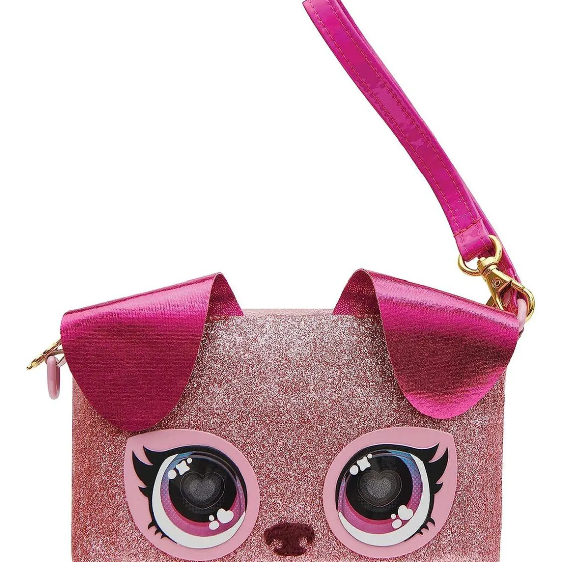 PURSE PETS Bolso de mano juguete cachorro con ojos arcoíris iluminados ㅤ