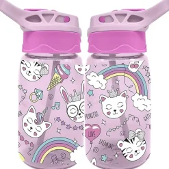 CLASSICS REVOLUTION, S.L. Botella cantimplora infantil de tritan 500ml con diseño de gatos* Material Escolar