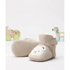 Prenatal Botín beige bebé efecto ante con oso