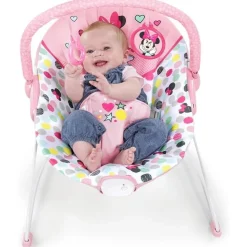BRIGHT STARTS - Minnie Mouse - Hamaca mecedora con vibraciones y juegos lúdicos ㅤ* Entretenimiento·Hamacas Y Columpios