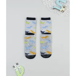 Prenatal Calcetines antideslizantes niño gris/azul Dinosaurios