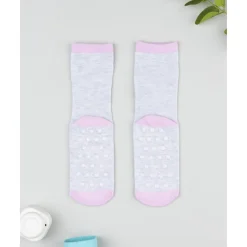 Prenatal Calcetines antideslizantes niña gris con margarita