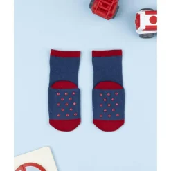 Prenatal Calcetines antideslizantes niño azul con vehículos