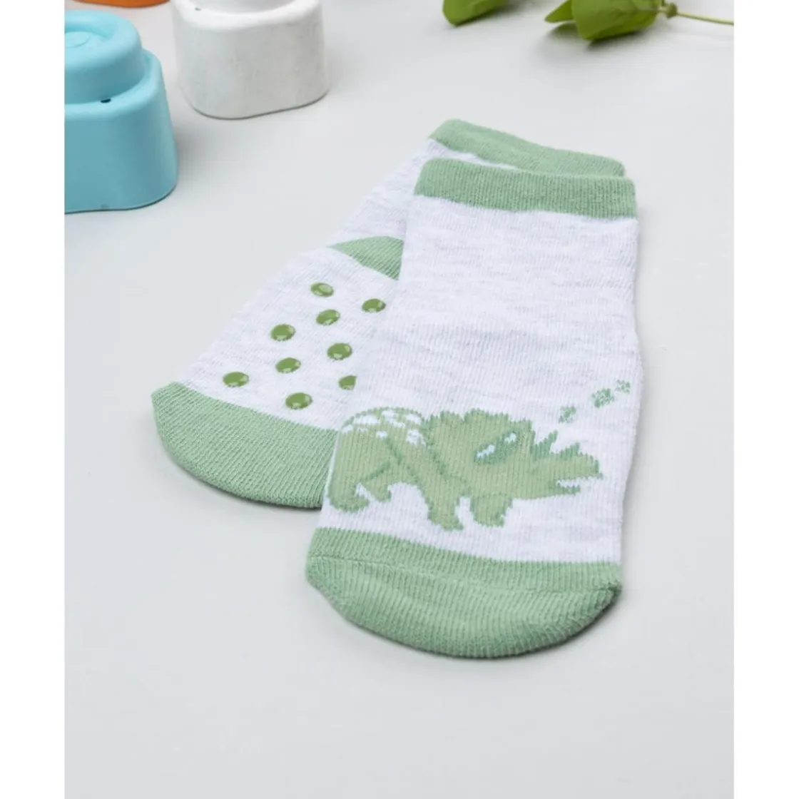 Prenatal Calcetines antideslizantes niño gris triceratops* Calzado Y Accesorios·Accesorios Y Complementos