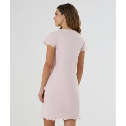 Prenatal Camisa de noche premamá rosa con lunares blancos