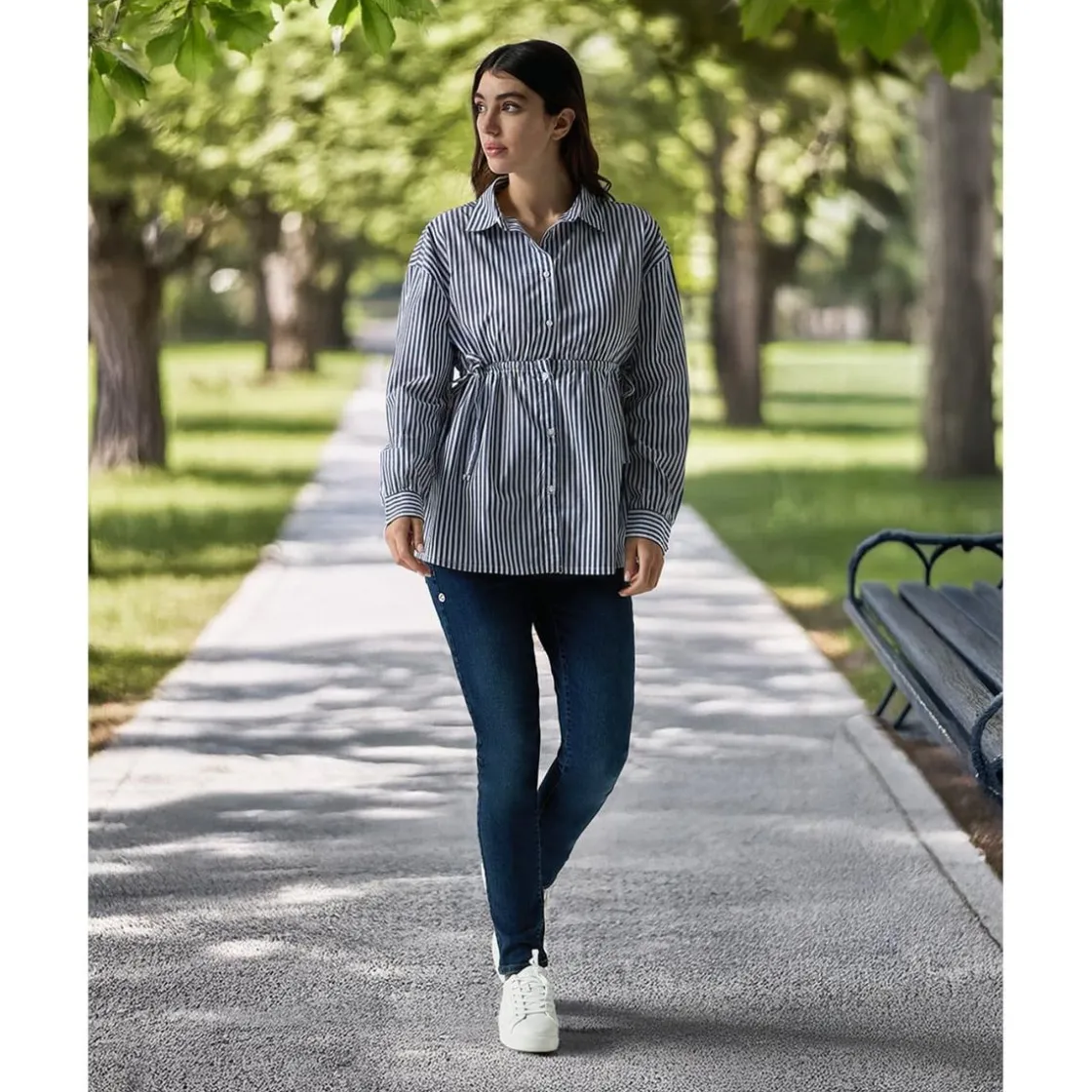 Prenatal Camisa premamá de popelina a rayas azules y blancas* Moda·Camisas Y Blusas|Premamá·Moda