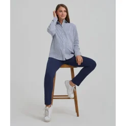 Prenatal Camisa premamá de rayas blancas y azules