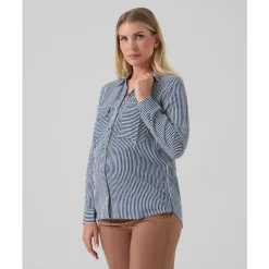 Prenatal Camisa premamá rayas blancas y azules con bolsillos* Premamá·Moda|Moda·Camisas Y Blusas