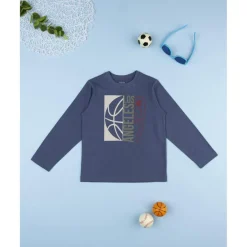 Prenatal Camiseta azul estampada para niño