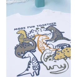 Prenatal Camiseta blanca con dinosaurios niño