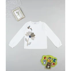 Prenatal Camiseta blanca con flores niña