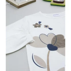 Prenatal Camiseta blanca con flores niña