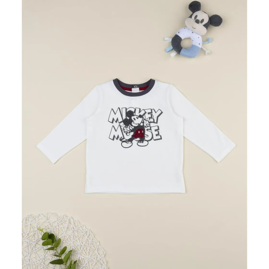 Prenatal Camiseta blanca de manga larga para niño Mickey Mouse* Niño·Bebé Niño 3-36 Meses|Bebé Niño 3-36 Meses·Camisas Y Camisetas