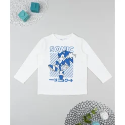 Prenatal Camiseta blanca de manga larga para niño con estampado de Sonic* Niño·Niño 2-10 Años|Niño 2-10 Años·Camisas Y Camisetas