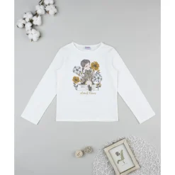 Prenatal Camiseta blanca niña con bordados florales* Niña·Niña 2-10 Años|Niña 2-10 Años·Camisas Y Camisetas