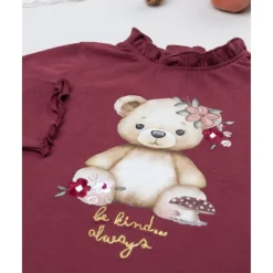 Prenatal Camiseta burdeos de manga larga con oso para niña* Niña·Bebé Niña 3-36 Meses|Bebé Niña 3-36 Meses·Camisas Y Camisetas