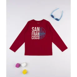 Prenatal Camiseta burdeos estampada para niño