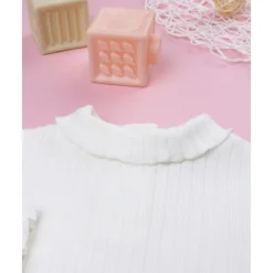 Prenatal Camiseta cuello alto canalé blanca niña