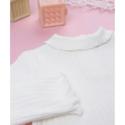 Prenatal Camiseta cuello alto canalé blanca niña