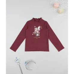 Prenatal Camiseta cuello alto niña burdeos con hada