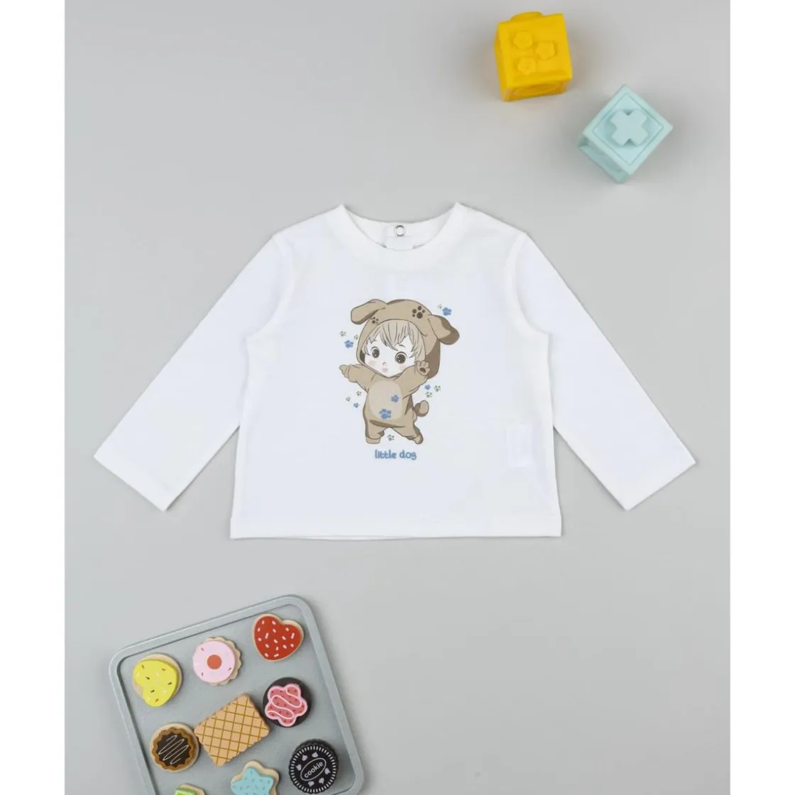 Prenatal Camiseta de bebé blanca Little Friends* Recién Nacido·Ropa Y Accesorios|Ropa Y Accesorios·Camisetas