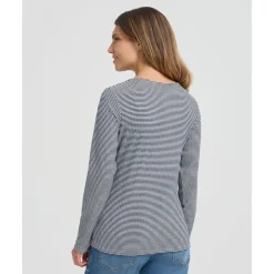 Prenatal Camiseta de lactancia a rayas azul y blanco