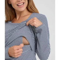 Prenatal Camiseta de lactancia a rayas azul y blanco