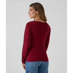 Prenatal Camiseta de lactancia roja de manga larga en punto elástico