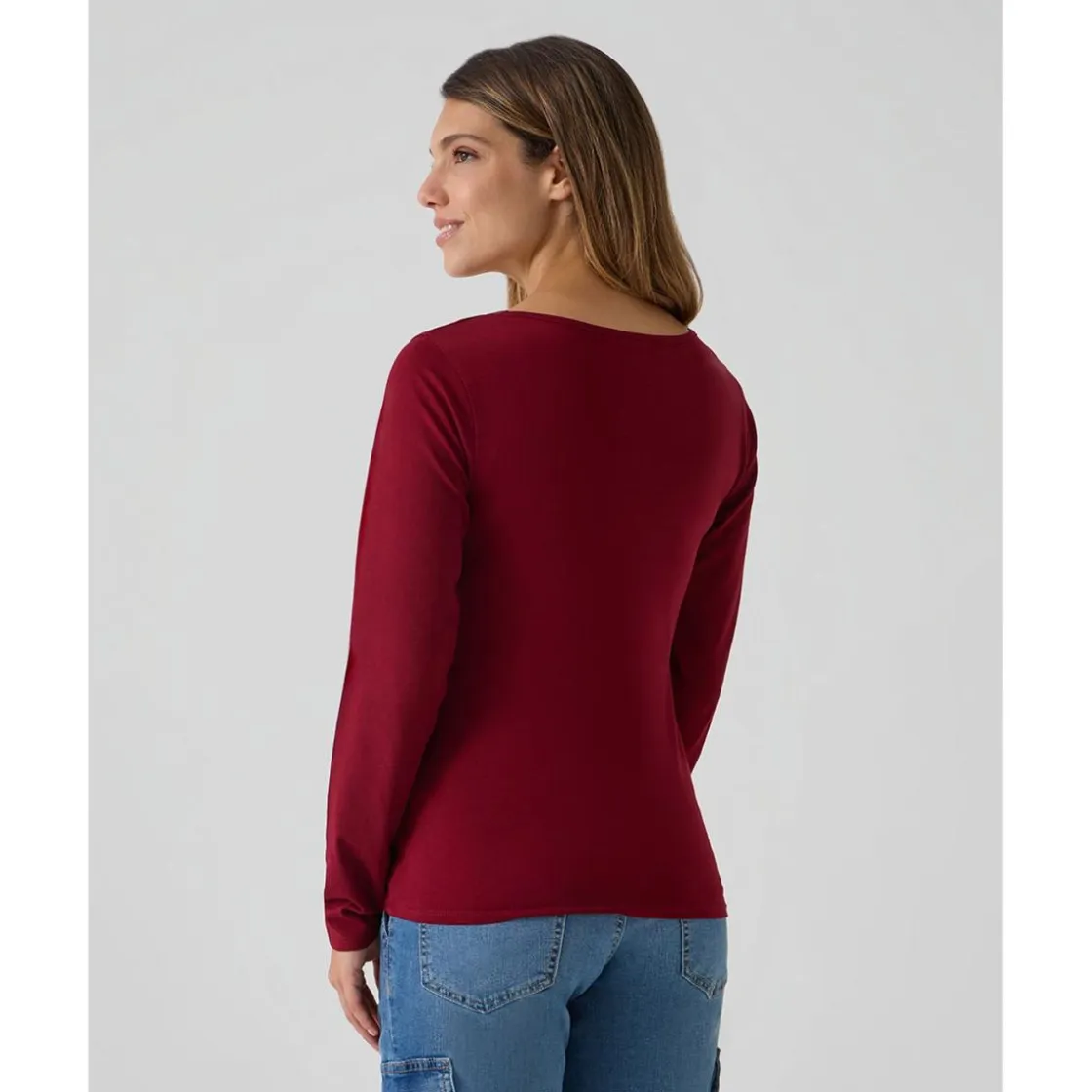 Prenatal Camiseta de lactancia roja de manga larga en punto elástico