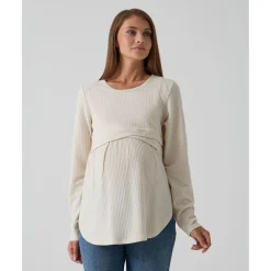 Prenatal Camiseta de lactancia y premamá en tejido waffle color crema* Premamá·Moda|Moda·Camisetas