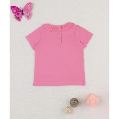 Prenatal Camiseta de niña rosa con cuello