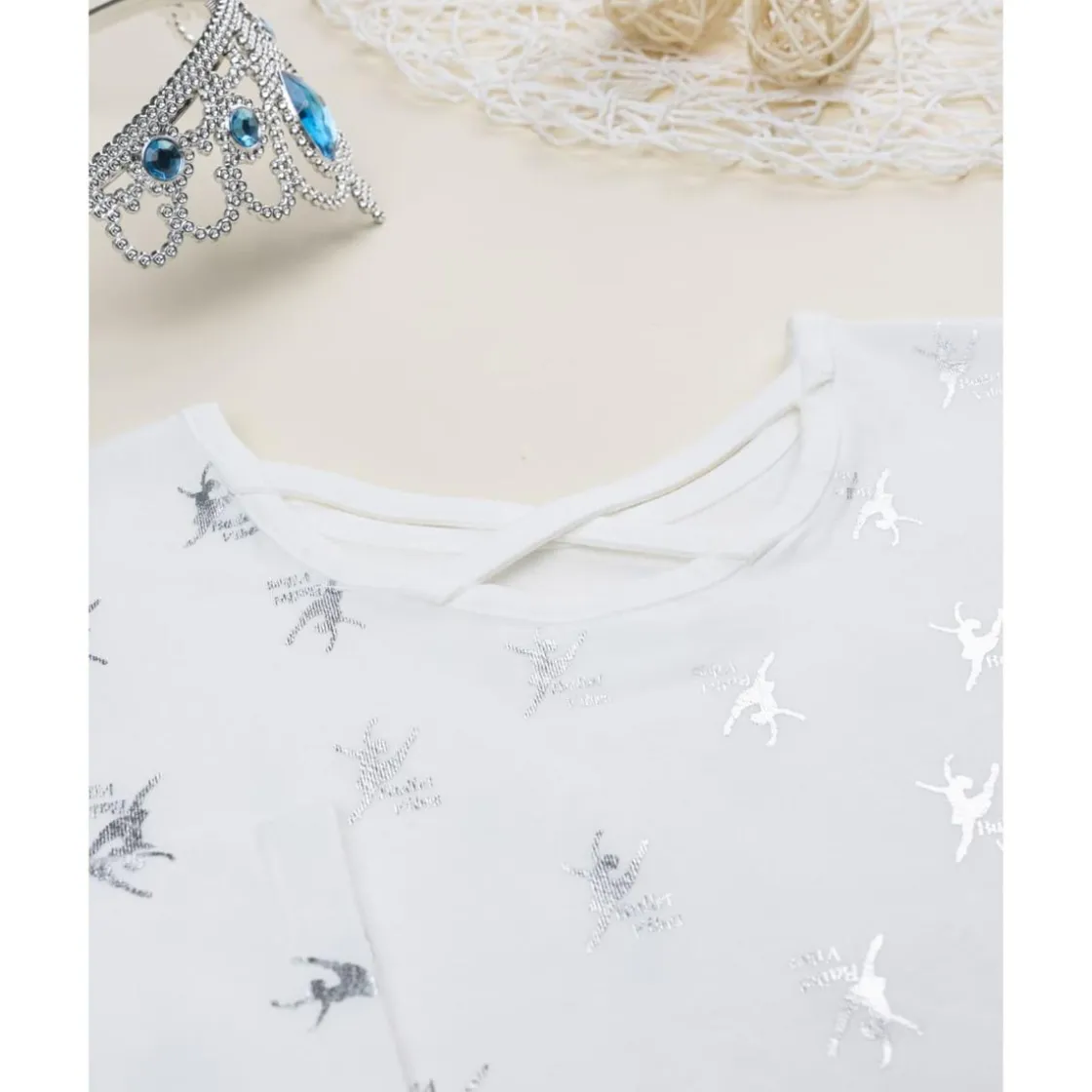 Prenatal Camiseta niña blanca bailarinas allover* Niña·Niña 2-10 Años|Niña 2-10 Años·Camisas Y Camisetas